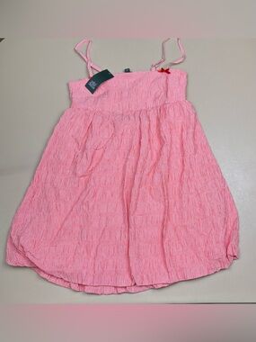 Wild Fable Red Gingham Dress Smocked Mini Tie Back Strappy Small